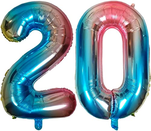 Consigue ahora DIWULI Globos Cumpleaños 20 Años Azul Arcoiris XL - Globos Cumpleaños 20 Años Decoracion Globo Numero 20 Globo 20 Años Cumpleaños Globos Numeros Globos Grande Fiesta Decoración Niño Niña Boda Promoción Top Precio 2025 | regaloscumple.com