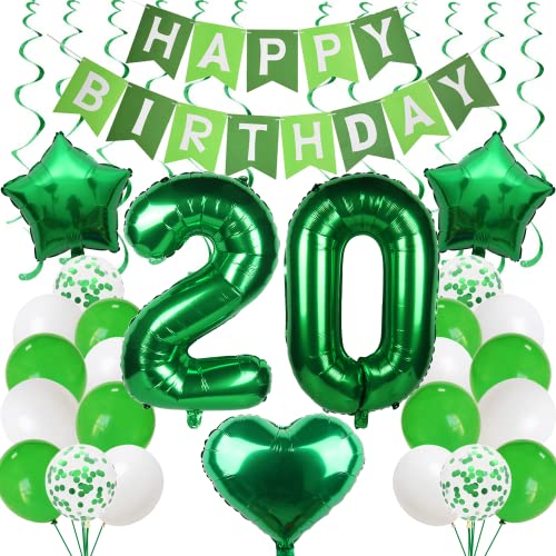 Consigue ahora 20 globo 20 cumpleaños hombres mujeres verde 20 años cumpleaños hombre decoración 20 cumpleaños decoración verde globos 20 cumpleaños hombre mujer Cumpleaños decoración verde 20 años decoración fiesta 20 globos Top Precio 2025 | regaloscumple.com