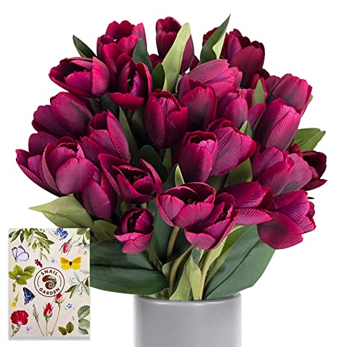 Comprar SNAILGARDEN 27 Tulipanes Artificiales Flores Tulipanes Catálogo Seda Flor Decorativa con 1 Tarjeta Felicitación para Boda Hogar Fiesta Ofertas 2024 | regaloscumple.com