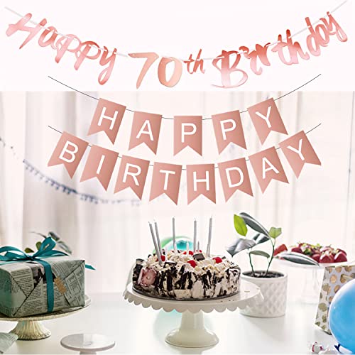 Ofertas en regaloscumple.com Cumpleaños deco mujer Oro rosa foil globo 70 años decoración cumpleaños