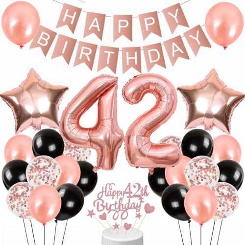 Consigue ahora Conruich Decoración para 42 cumpleaños color oro rosa decoración para tartas para 42 cumpleaños mujer globo Cumpleaños 42 cumpleaños para mujer decoración para 42 cumpleaños para mujer y hombre color Rebajas 2025 | regaloscumple.com