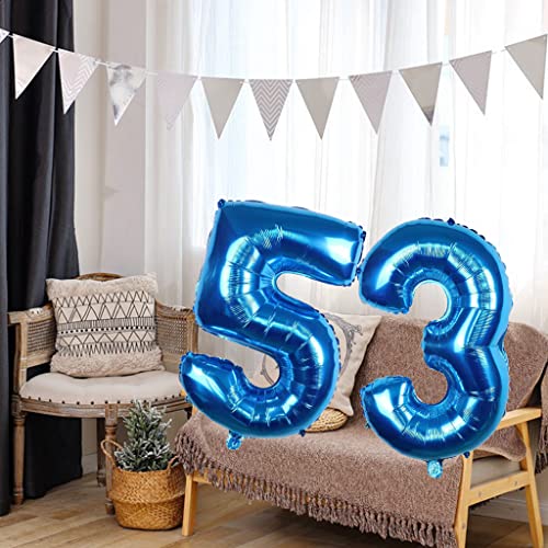 Comprar en Amazon Ouceanwin Decoracion Cumpleaños 53 años Hombres, Azul Globos de Hombres Happy Birthday Decoracione para Fiesta Cumpleaño Adultos
