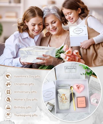 Mejores precios YYDSXK Regalo Cumpleaños Mujer 50 Años, Taza de Café 6 Piezas Set Mujer, para Años Regalos Originales Amigas, Hermanas, Esposa, Madres, Novias