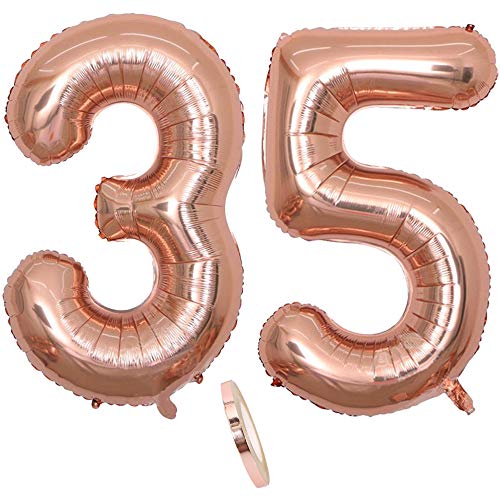 Consigue ahora 2 Globos Número 35 Años Number 35 Globo Chica Regalos oro rosa 40"Figuras globos con globo lámina helio inflable Globo gigante para la decoración la fiesta cumpleaños Prom (xxxl 100cm) Rebajas 2023 | regaloscumple.com