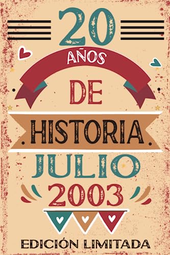 Comprar 20 Años De Historia Julio 2003: Libro visitas cuaderno 110 páginas Regalos felicitaciones idea regalo regalo Para la esposa novia mujer La madre Top Precio 2024 | regaloscumple.com