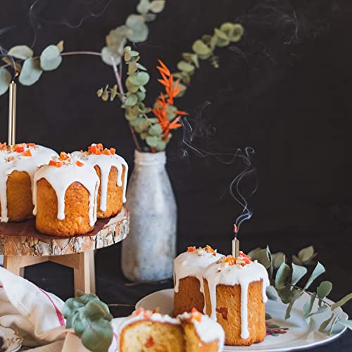 Mejores precios LUTER Metálico Velas   Tarta Cumpleaños Originales Oro Champagne Velas   Pastel Cirios con Portavelas para la Decoración del Banquete   Boda   Cumpleaños (48 Piezas)