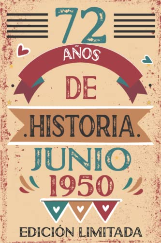 Comprar 72 Años De Historia Junio 1950: 72 años. Libro visitas cuaderno 110 páginas felicitaciones idea regalo regalo Promoción Para la esposa novia mujer La madre Ofertas 2025 | regaloscumple.com