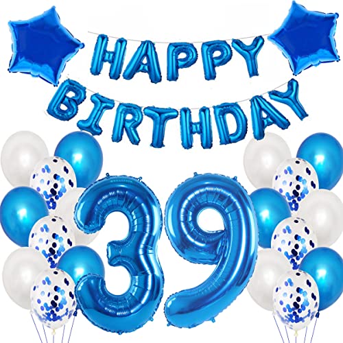 Comprar Globo 39 cumpleaños con diseño hombre azul decoración 39 años decoración cumpleaños para hombre azul set feliz cumpleaños Promoción decoración cumpleaños 39 hombres globo 39 años Top Precio 2023 | regaloscumple.com