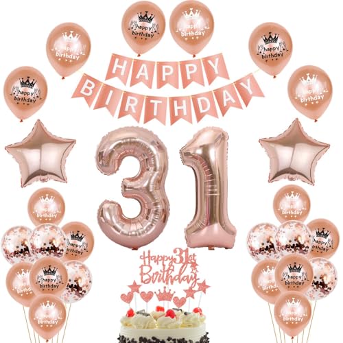 Consigue ahora Oro rosa globo 31 cumpleaños deco mujer Oro rosa foil Promoción globo 31 años decoración cumpleaños Feliz 31 cumpleaños guirnalda Happy 31th Birthday deco mujer Oro rosa deco cumpleaños 31 deco Ofertas 2024 | regaloscumple.com