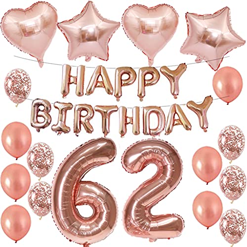 Consigue ahora Globo 62 cumpleaños la mujer Rosegold foil globo 62 años decoración las mujeres Feliz cumpleaños 62 cumpleaños la mujer RoseGold decoración Promoción cumpleaños 62 años la mujer Ofertas 2023 | regaloscumple.com
