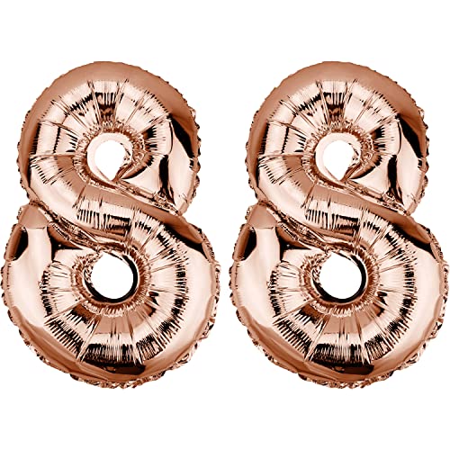 Consigue ahora DekoRex Globo papel aluminio color oro rosa 82 cm Cumpleaños para cumpleaños bodas (número: 88) Top Precio 2025 | regaloscumple.com