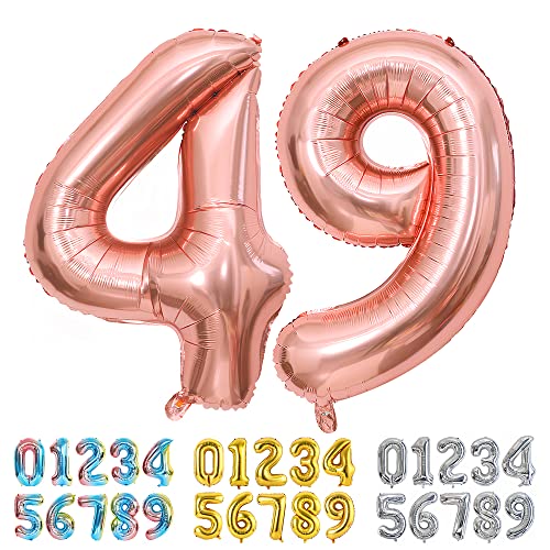 Comprar Navidad Ponmoo Foil Globo Número 49 94 Oro Rosa Gigante Numeros 0 1 2 3 4 5 6 7 8 9 10-19 20-29 30-39 40-49 50-60-70-80-90-100 Grande Globos para La Boda Aniversario Globo Cumpleaños Fiesta Decoración Ofertas 2025 | regaloscumple.com