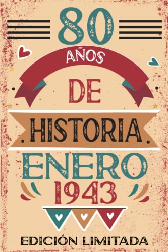 Comprar 80 Años De Historia Enero Regalos 1943: Libro visitas cuaderno 110 páginas felicitaciones idea regalo regalo Para la esposa novia mujer La madre Rebajas 2024 | regaloscumple.com