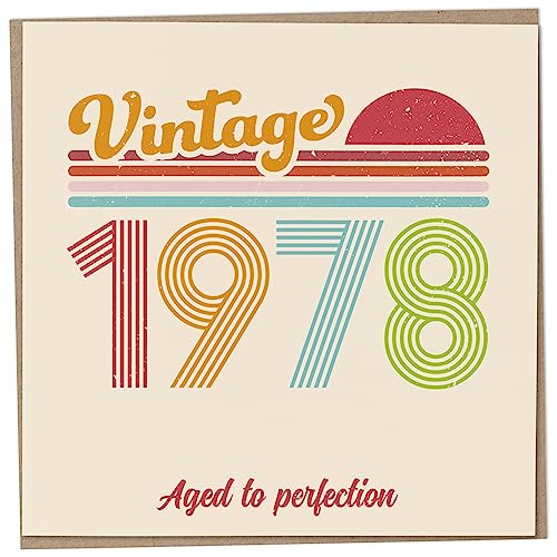 Consigue ahora Tarjeta cumpleaños 45 – Vintage 1978 Aged to Perfection divertida tarjeta felicitación para hombres y mujeres tarjetas Cumpleaños cumpleaños para mujeres tarjetas cumpleaños para hombres tarjeta Rebajas 2024 | regaloscumple.com