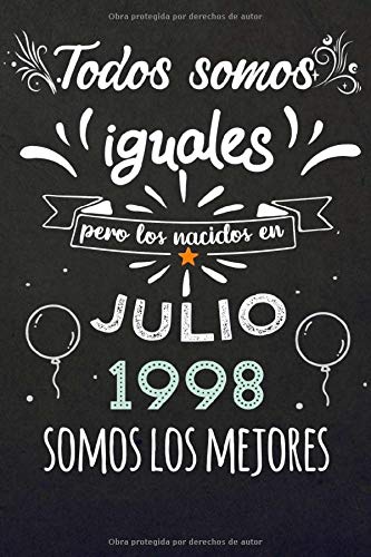 Consigue ahora Todos Somos Iguales Pero Los Nacidos En Julio 1998 Somos Los Mejores: Regalos Cumpleaños Nacidos en los años 1998 Regalos Creativos Catálogo Cuaderno ... Cuaderno notas Regalos Personalizados Rebajas 2025 | regaloscumple.com
