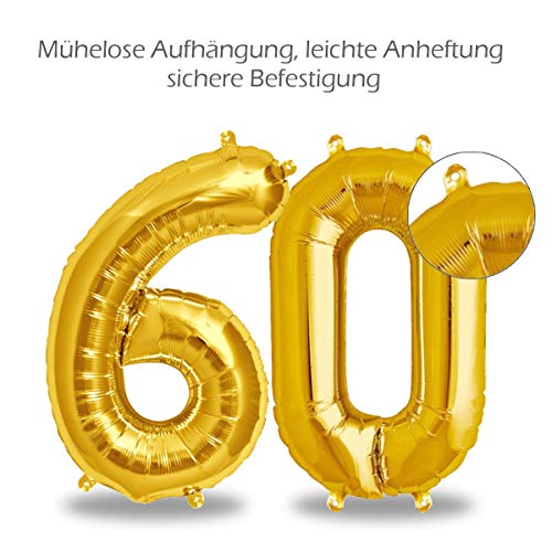 Top Precios FUNXGO globo numero 60 dorado - cumpleaños número gigante globos decoracion