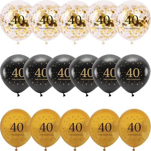 Comprar en Amazon (1+15) Cumpleaños Escrita Español Pancarta Cumpleños Decoración Años Oro Bithday Cartel Globos Adornos Cumpleaños