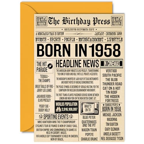 Oferta Stuff4 cumpleaños mujeres hombres en Periódico cumpleaños 66 Abuelo Vintage allá 1958, Sesenta seis felic