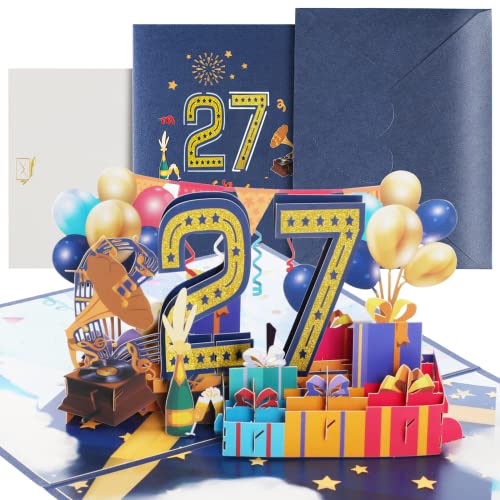 Comprar Tarjeta cumpleaños con sobre 27 tarjetas cumpleaños con sobre tarjeta 3D desplegable tarjeta 27 cumpleaños tarjeta Navidad cumpleaños feliz para niñas chicos amigos romance tarjeta Ofertas 2024 | regaloscumple.com