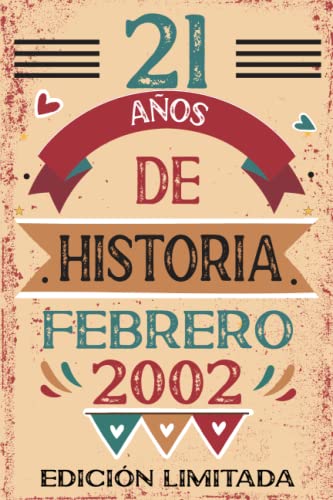Comprar 21 Años De Historia Febrero 2002: Libro visitas cuaderno 110 páginas felicitaciones idea regalo regalo Para la esposa Navidad novia mujer La madre Ofertas 2024 | regaloscumple.com