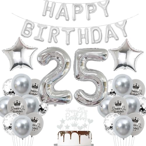 Consigue ahora Plateado decoración 25 Regalos cumpleaños hombre globos plata 25 años globos fiesta 25 cumpleaños decoración plateado 25 cumpleaños globo mujer globos 25 cumpleaños plata 25 años decoración fiesta Top Precio 2025 | regaloscumple.com