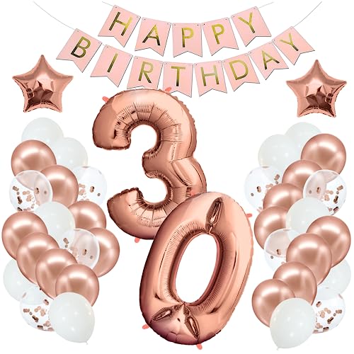 Comprar Envami® Decoracion Cumpleaños 30 Años Oro Rosas - Globos Cumpleaños Decoracion - Feliz Cumpleaños Decoracion - Globos Cumpleaños - Globos Numeros Gigantes - Niño Catálogo Niña Mujer Adultos Hombre Ofertas 2025 | regaloscumple.com