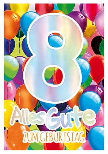 Consigue ahora KE – Tarjeta cumpleaños para niños – 8 cumpleaños – Tarjeta cumpleaños infantil – Tarjeta Ideas para regalar sin texto interior – DIN B6 – Tarjeta plegable incluye sobre Top Precio 2024 | regaloscumple.com