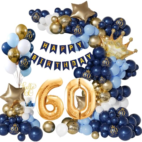 Consigue ahora 60 Años Decoracion Cumpleaños Globos 60 Cumpleaños Hombres y Mujeres 60 Años Cumpleaños Fiesta Azul Marino Oro 60er Globos Cumpleaños con Pancarta Feliz para Fiesta cumpleaño 60 Años Decoracione Catálogo Top Precio 2024 | regaloscumple.com