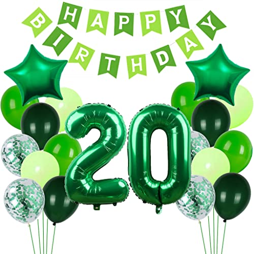 Comprar Crazy-M Globo verde 20 Catálogo cumpleaños decoración para hombre mujer 20 años verde decoración cumpleaños verde globo 20 números decoración 20 cumpleaños feliz cumpleaños pancarta decoración Ofertas 2025 | regaloscumple.com