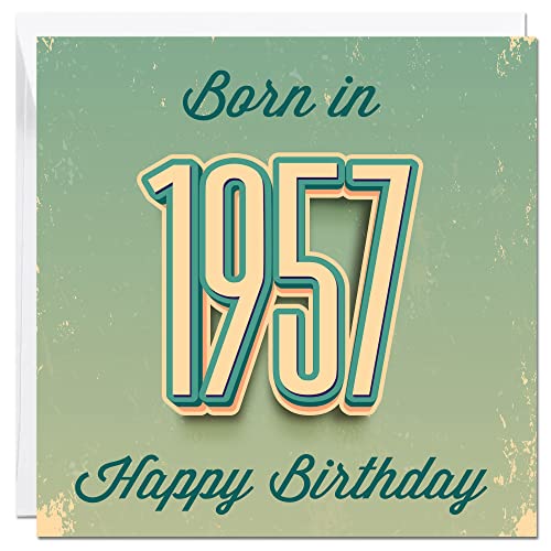 Consigue ahora A&M Natural Living Tarjeta Catálogo cumpleaños número 66 con texto en inglés "Born In 1957-150 mmx150 mm tarjeta feliz cumpleaños para hombres y mujeres esposa divertidas tarjetas felicitación Rebajas 2024 | regaloscumple.com
