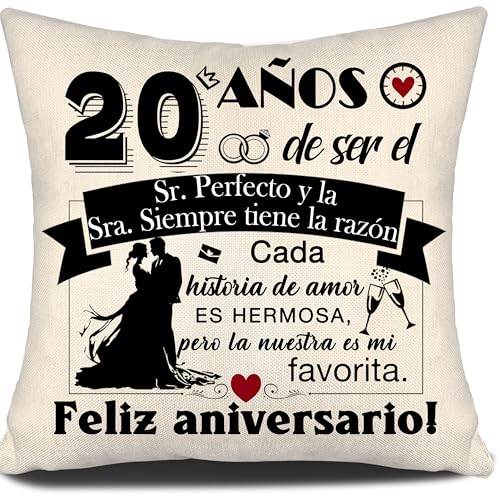 Consigue ahora Aosumin 20 años ser el Sr Sra. Siempre Tiene la razón 20 Aniversario Boda Regalo Fundas Cojín Matrimonio para Parejas Marido Esposa Padres Tía Tío Amigos Aniversario (20-a) BlackFriday Rebajas 2024 | regaloscumple.com