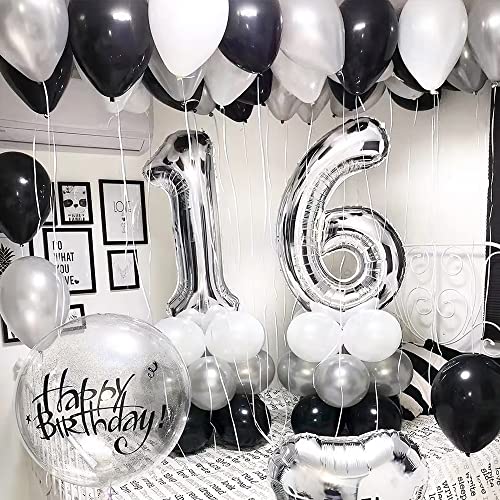 Top Precios Ponmoo Foil Globo Número 46 64 Plata Gigante Numeros 0