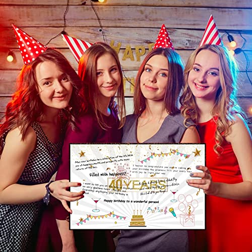 Dónde comprar en España BOFUNX Tarjetas   Felicitación Cumpleaños   40 Años Postal Original Grande Carta Felicitaciones Regalo para Feliz Cumpleaños a Familias Amigos 35x27 5cm