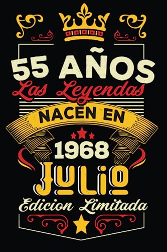 Comprar LAS LEYENDAS NACEN EN JULIO EL AÑO 1968: 55 Aniversario Cuaderno personalizado 55 años regalos Feliz Cumpleaños 1968 cumpleaños ideas regalos Top Precio 2024 | regaloscumple.com