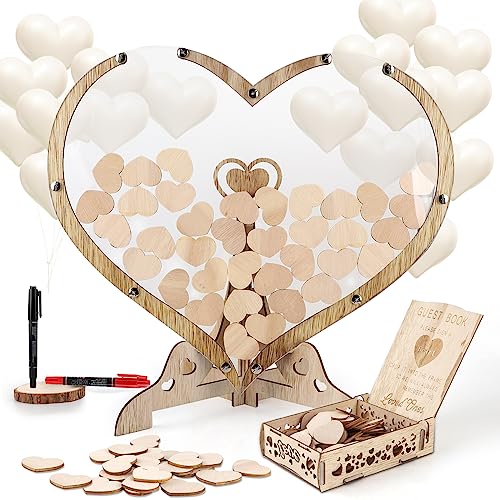 Oferta DBREAKS visitas Alternativa Invitados Libro Corazones Boda 80 Madera+20 Forma