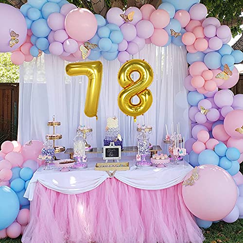 Top Precios 2 globos numeros 78 años, Number globo número Dorado para Hombres Mujeres niños,40