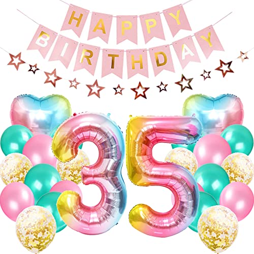 Comprar Ouceanwin Globos Cumpleaños 35 años Mujer Decoración Cumpleaños 35 años Rosa Foil Globo Numero Cumpleaños 35 Rosa Feliz Cumpleaño Guirnalda para Decoraciones Fiesta 35 Cumpleaños Top Precio 2024 | regaloscumple.com