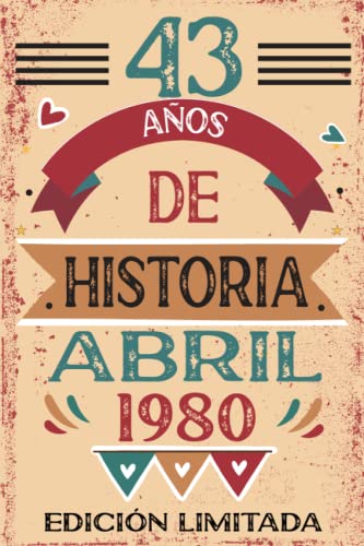 Comprar 43 Años De Historia Abril 1980: Libro visitas cuaderno 110 páginas felicitaciones idea regalo regalo Catálogo Para la esposa novia mujer La madre Top Precio 2024 | regaloscumple.com