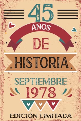 Comprar 45 Años De Historia Septiembre 1978: Libro visitas cuaderno 110 páginas felicitaciones idea Promoción regalo regalo Para la esposa novia mujer La madre Ofertas 2025 | regaloscumple.com