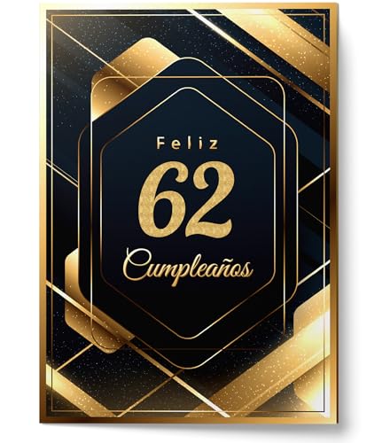 Consigue ahora Cheerset Postal Feliz Cumpleaños para Promoción Hombre o Mujer - Grande A4 21x30 cm con Mucho Espacio para Escribir - Incluye sobre (62 Años) Top Precio 2024 | regaloscumple.com
