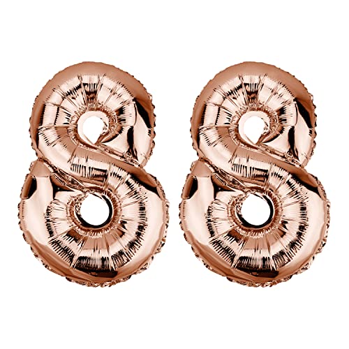 Comprar DekoRex Globo papel BlackFriday aluminio oro rosa 100 cm decoración para cumpleaños aniversario boda (número 88) Rebajas 2025 | regaloscumple.com