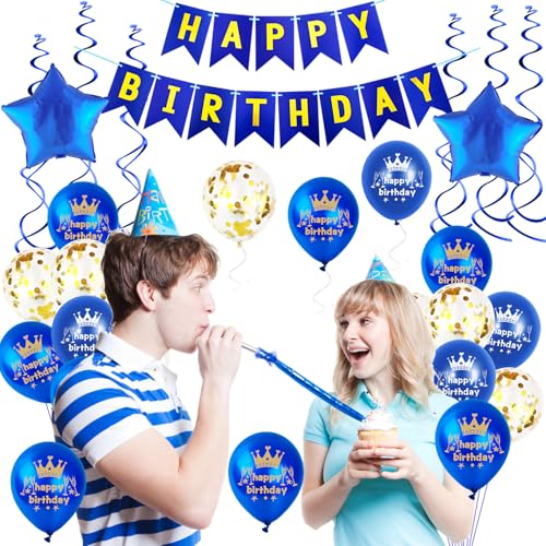 Comprar en Amazon Decoración hombre años, cumpleaños azul, 22 22 decoración globo cumpleaños