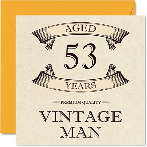 Comprar Tarjetas cumpleaños vintage 53 Regalos años para hombres 53 años divertida tarjeta cumpleaños para colega papá marido novio tío hermano amigo tarjetas felicitación tarjeta 53 Rebajas 2025 | regaloscumple.com