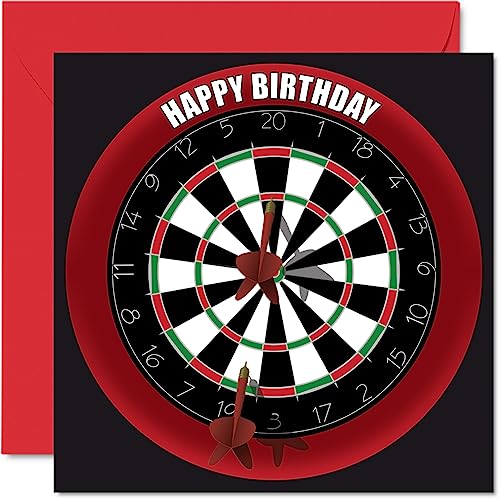 Comprar Divertidas tarjetas cumpleaños 79 para hombres y mujeres tablero dardos tarjeta feliz cumpleaños para papá mamá abuelo abuelo niñera abuela tío Ideas para regalar tía 145 mm x 145 mm dardos deportivos Top Precio 2025 | regaloscumple.com