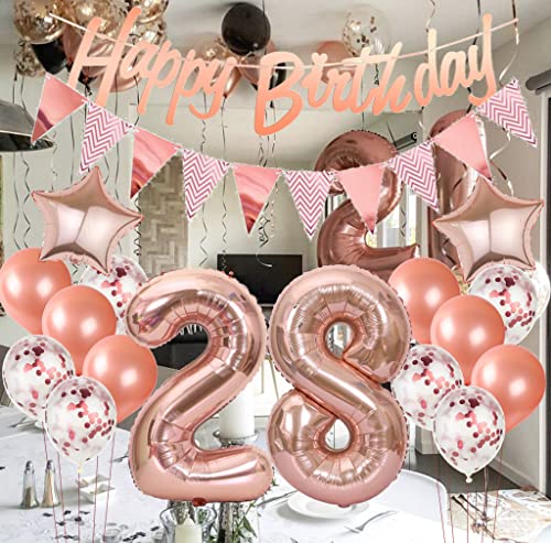 Dónde comprar en España Decoración globos 28 cumpleaños Mujer Rosa Oro Años Decoracion Cumpleaños Mujer, Globos años