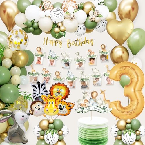 Consigue ahora Decoración Cumpleaños 3 Años Niña y Niño - Cumpleaños Globos Animales la Selva y Safari - Infantil Ofertas 2025 | regaloscumple.com