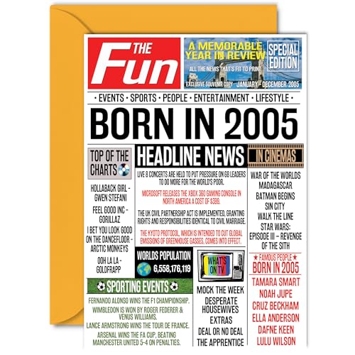 Oferta Tarjetas número mujeres hombres, nacido 2005, feliz 19 hijo, vintage, Back 2005, tarjetas de