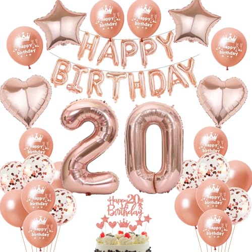 Comprar Globo 20 cumpleaños la mujer Rosegold foil globo 20 años Cumpleaños decoración las mujeres Feliz cumpleaños 20 cumpleaños la mujer RoseGold decoración cumpleaños 20 años la mujer Rebajas 2025 | regaloscumple.com
