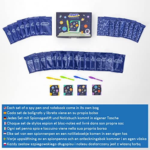 Ofertas en regaloscumple.com BONNYCO Bolígrafo Tinta Invisible y Libreta Espacio Pack x32 Detalles Cumpleaños Niños, Regalos Niños Colegio, Piñatas de | Fiesta Infantil Galaxia