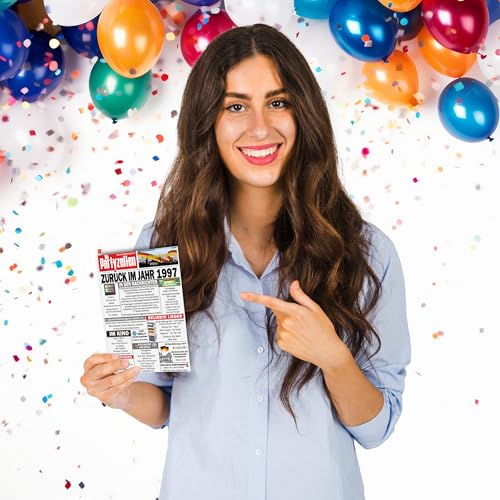 Ofertas Stuff4 28 Tarjetas   cumpleaños para hombres y mujeres - Volver en el año 1997 Periódico - 28 Feliz Cumpleaños Aniversario   Boda Tarjeta Vintage Nacido 1997 127 mm x 178 mm Tarjetas   Felicitación